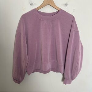 LULULEMON- Softstreme Perfectly Oversized Cropped Crew Pink Purple Size 6